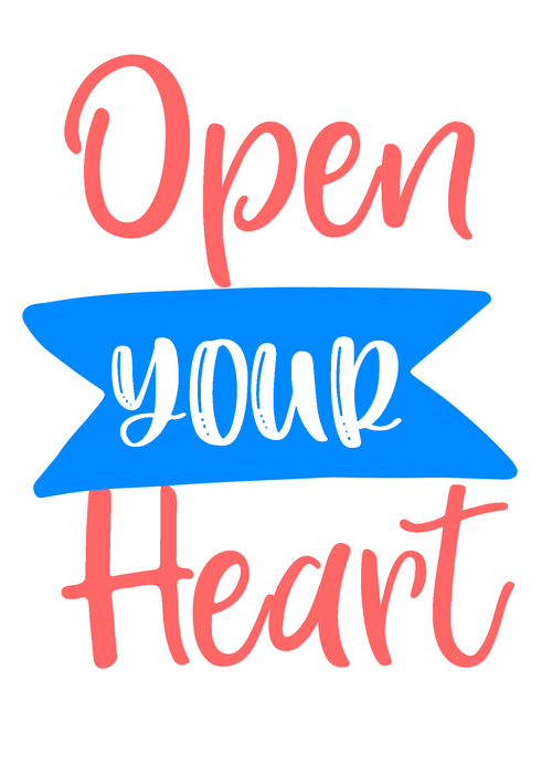 Open gour heart Valentine day card vector