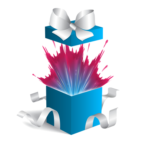 Opened gift box vector