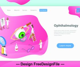 Ophthalmology plane isometric vector 3d concept illustration