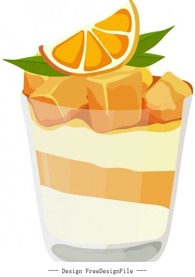 Orange juice bright colored 3d vector