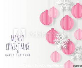 Origami Christmas greeting card vector