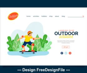 Outdoor sports illustration template vector