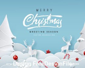 Paper christmas background vector