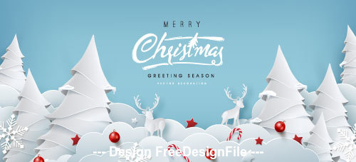 Paper christmas background vector