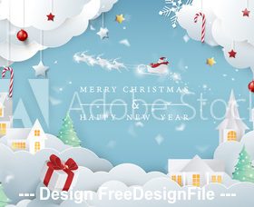 Paper creative christmas background card vector