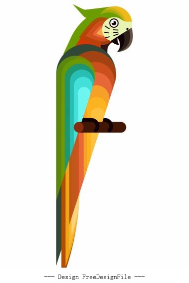 Parrot colorful flat vector design