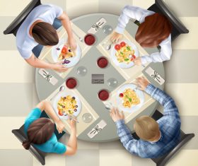 Party dinner top view vector