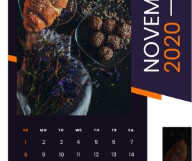 Pasta snack cover 2020 calendar vector