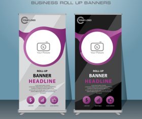 Photography roll up banners template vector