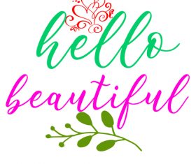 Plant ornament valentine day card vector