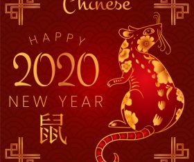 Rat chinese New Year 2020 illustration vector