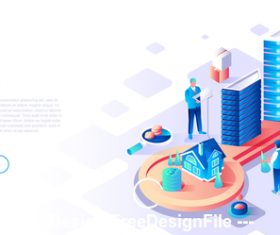 Real estate flat concept vector