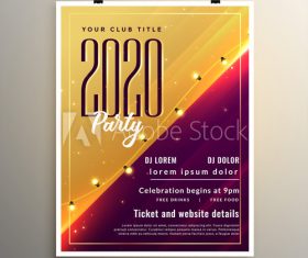 Red and gold Merry Christmas party flyer template design vector
