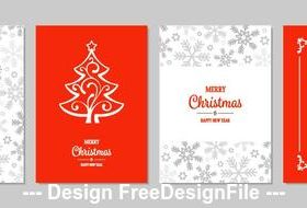 Red and white background Christmas greeting card collection vector