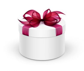 Red ribbon holiday gift box vector