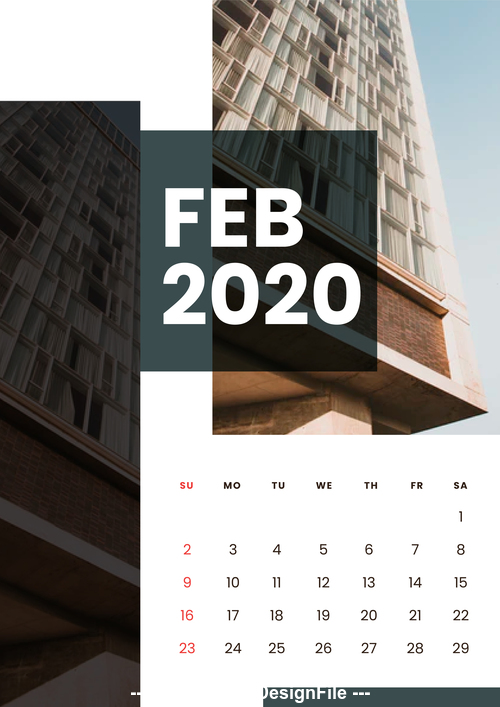 Residential high-rise building cover 2020 calendar vector 02