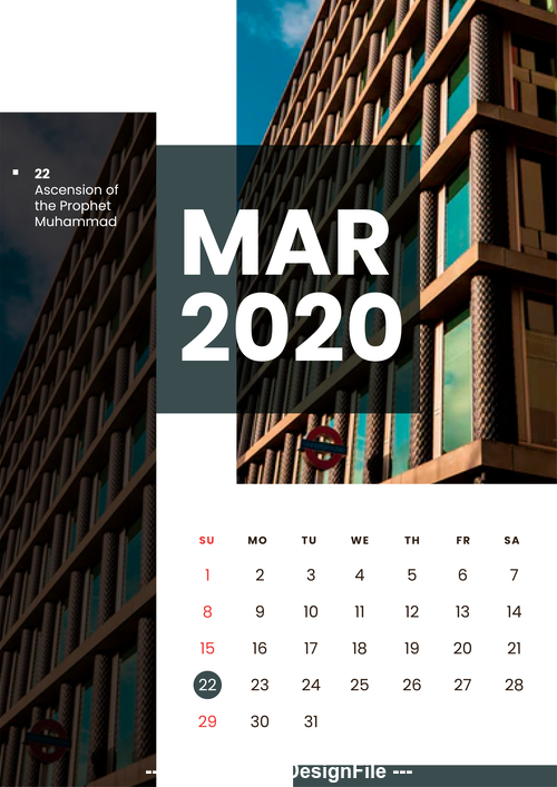 Residential high-rise building cover 2020 calendar vector 03