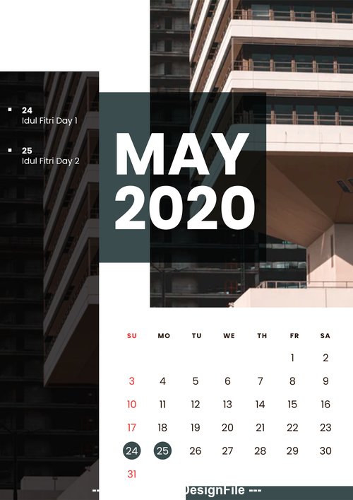 Residential high-rise building cover 2020 calendar vector 05