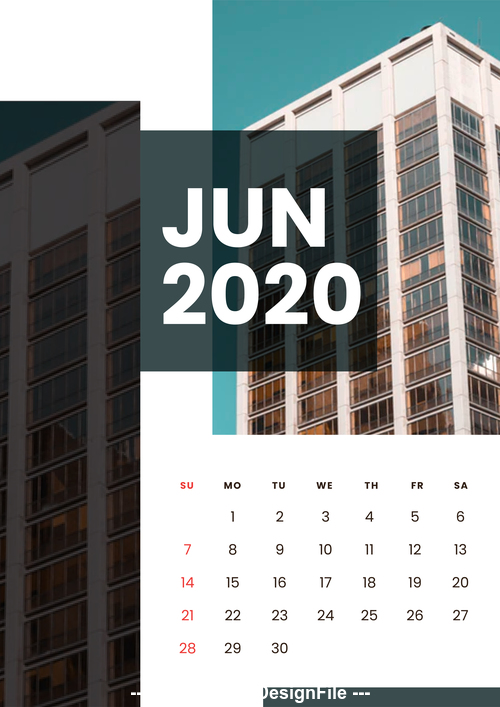 Residential high-rise building cover 2020 calendar vector 06