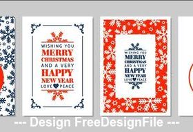 Retro Christmas greeting card collection vector