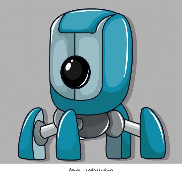 Robot shiny modern multi legs shape vector