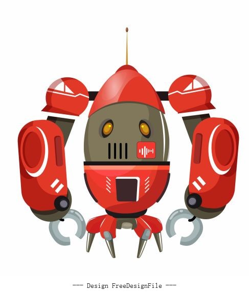 Robot model shiny colored vector