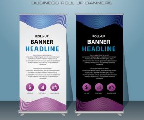 Roll up banners template vector