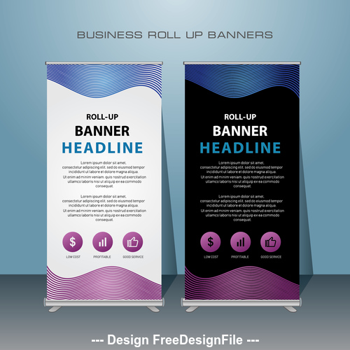Roll up banners template vector