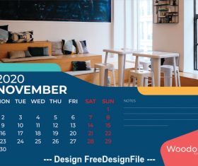 Room furniture background calendar 2020 vector