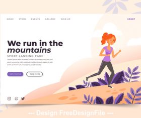 Run in the mountains cartoon illustration vector