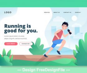 Running is good for you cartoon illustration vector