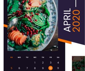 Salad food 2020 calendar vector