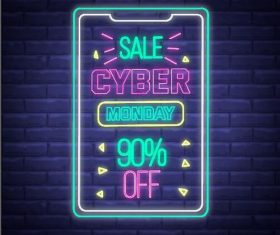 Sale neon billboard vector