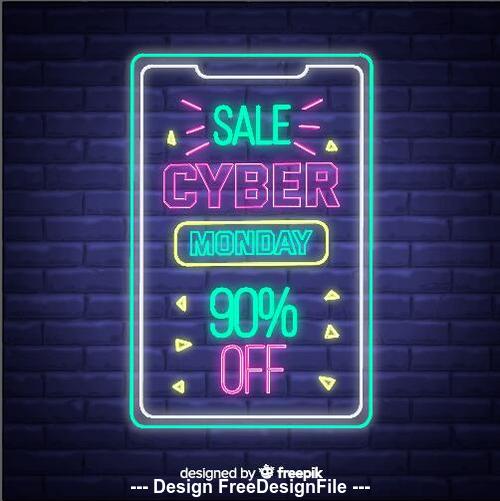 Sale neon billboard vector