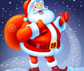 Santa Christmas funny in red suit with gifts vector