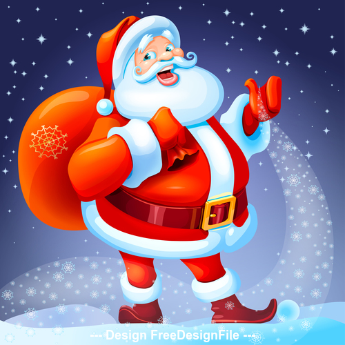 Santa Christmas funny in red suit with gifts vector