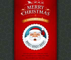Santa New Year greeting card cover vector