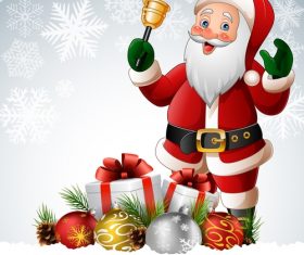 Santa claus cartoon and gift vector