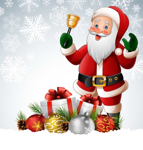 Santa claus cartoon and gift vector