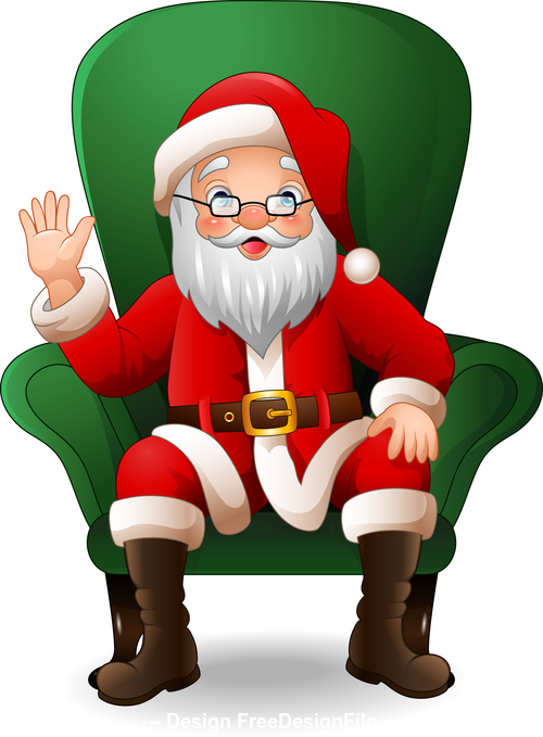 Santa claus on the sofa vector
