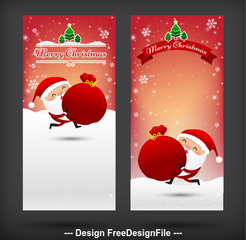 Santa greeting card banner vector
