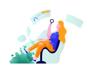 Search cartoon illustration vector