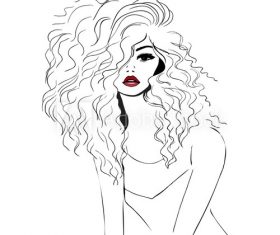 Sensual vector female sketch