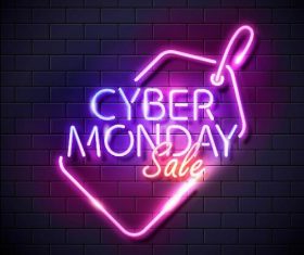 Shiny label neon billboard vector