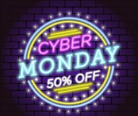 Shiny neon light billboard vector