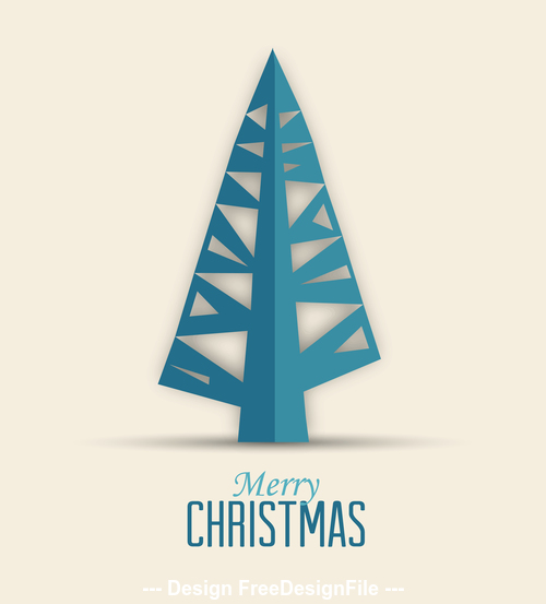 Silhouette christmas tree vector