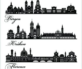 Silhouette cities building vector