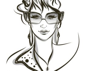 Silhouette fashion brand girls with accessories vector