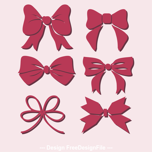 Silhouette red ribbon vector