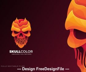 Skull head liquid logo template vector